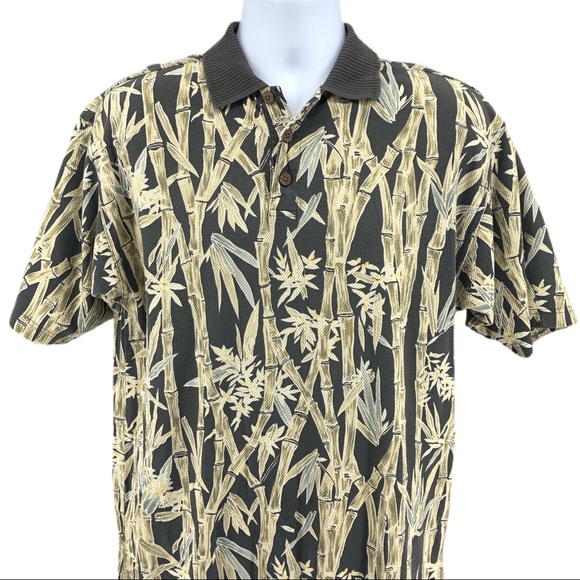 Tommy Bahama Bamboo Print Polo Shirt, Size S - Picture 2 of 6